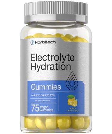 Horb ach Electrolyte Hydration Gummies | 75 Count | Vegan | Lemon Flavor | Non-GMO Gluten Free Supplement