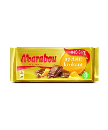 Marabou Apelsin Krokant Chocolate - 15x250g | Delightful Swedish Milk Chocolate with Crispy Orange | Unique International Candy Pack - Buy Online on GoSupps.com