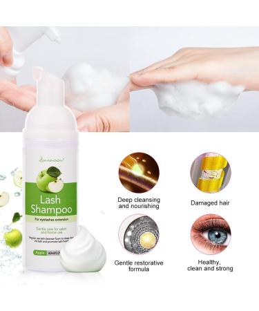 Lunamoon Eyelash Shampoo - Foam Cleanser for Eyelash Extensions | Soft 60ml Apple Formula for Oil & Makeup Removal - Buy Online on GoSupps.com