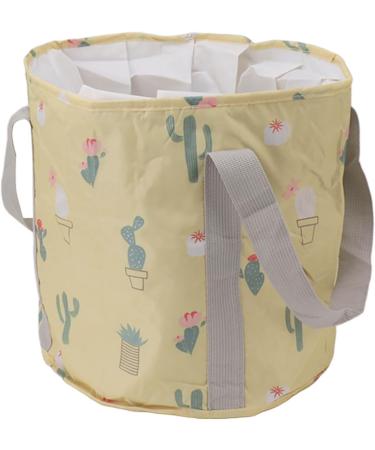 Portable Collapsible Foot Bath Basin with Lid PVC Insulated Foldable Foot Soaking Tub Foot Spa Bag for Travel and Home Use. (Yellow Cactus) - Buy Online on GoSupps.com