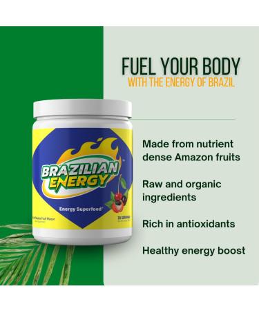 Guarana Energy Superfood with Acai & Acerola - High Antioxidants & Natural Caffeine (30 Servings) - Boost Your Energy & Health - Buy Online on GoSupps.com