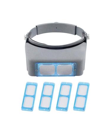 Headband Magnifier Head MountLighted Magnifying Glasses Head Wearing Magnifying Glass Loupe 1.5X / 2X / 2.5X / 3.5X Magnifications Glasses Double Lens Head-Mounted Headband Reading Magnifier Better