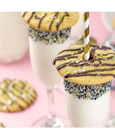 New Years Sprinkles for Cookie Decorating Fancy Sanding Sugar Sprinkles for Cake Decorating Edible Cake Decorations Ice Cream Toppings Cake Sprinkles in White Silver Black Gold Sprinkles for Baking Ball Drop - Buy Online on GoSupps.com