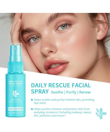 Daily Rescue Facial Spray Hypochlorous Acid Spray Reduce Redness and Breakouts 100% Natural Fragrance Free Alcohol Free Oil Free Cruelty Free Vegan (1) - Buy Online on GoSupps.com