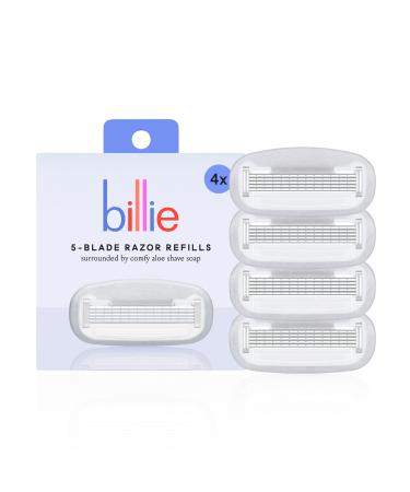 Billie Womens Razor Refill Blades 5-Blade Cartridges - 4 count - Buy Online on GoSupps.com