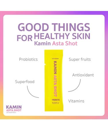 READY2WHITE VIV Skin Kamin Asta Shot + Probiotic Superfood - 0% Sugar - 10 Sachets | International Shipping Available - Buy Online on GoSupps.com
