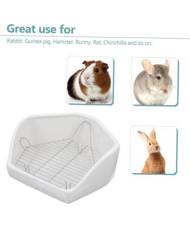 HANABASS Rabbit Toilet Bunny Litter Tray Small Animal Toilet Pet Toilet Guinea Pig Bedding White Ceramics - Buy Online on GoSupps.com