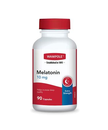 Wampole Melatonin 10 mg Extra Strong Promotes Sleep Quality & Duration (1 Pack) 90 count (Pack of 1)