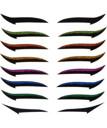 Angoily 36 Pairs Glitter Eyeliner Eye Line Strip Instant Reusable Double Eyelid Tapes Applique Flash Miss - Buy Online on GoSupps.com