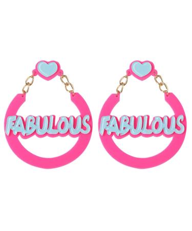 Feyley earrings 1 pair of halloween acrylic English letters earrings for women retro earrings color loves handmade novel earrings