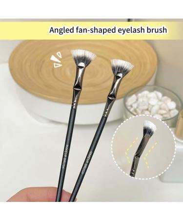 2Pcs Angled Mascara Fan Brush Set for Lashes - Eyelash Makeup Brushes for Perfect Application - Buy Online on GoSupps.com