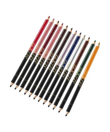 Angoily 12pcs Lip Liner Eyeliner Eyebrow Pen Waterproof Pencil Black Cosmetic Pen Make up Cosmetics 1 count (Pack of 1) Assorted Color