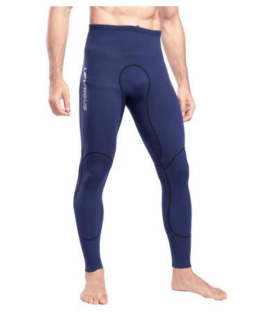 LIFURIOUS Men's 2mm Neoprene Tight Wetsuit Pants Swimming Leggings Diving Snorkeling Scuba Surfing Canoe Pants Navy Large