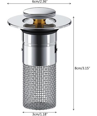 Effective Hair Filter & Quick Drainer ABS Sink Plug Drain Drain Plug Sink With Hair Strainer Popup Drainer Sink Plug & Drain - Buy Online on GoSupps.com