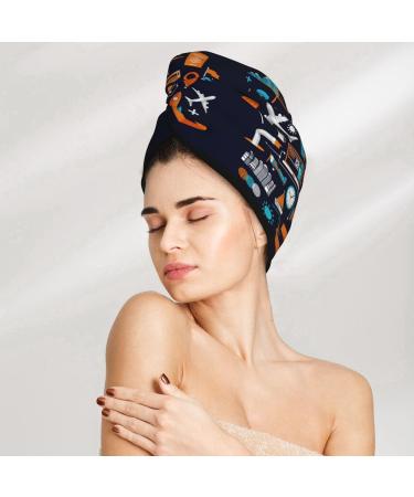 Hair Towel Wrap - Quick Drying Towel Turban with Button | Travel-Friendly Hair Drying Solution - Buy Online on GoSupps.com