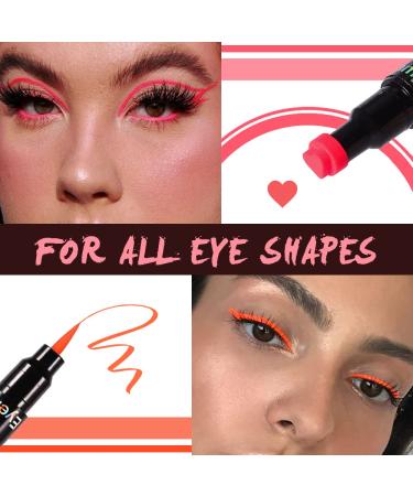 BINGBRUSH 4Pcs Double-head Liquid Stamp Eyeliner - 5 in 1 Shapes Face Stamps Makeup, Waterproof and High Pigment Liquid Eyeliner - Colorful and Slim Gel Felt Tip - Buy Online on GoSupps.com
