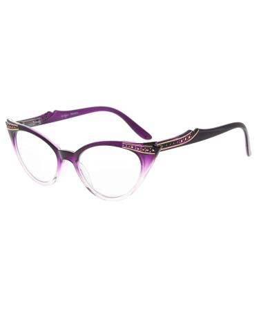 Eyekepper Cateyes Womens Reading Glasses (+2.50 Purple-Transparent) +2.50 Purple-transparent