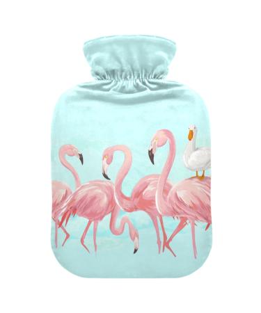 Heat bottle with reference 1 l of hard-wearing warm-up bag for handwheel warmer shoulder and neck pain cramps heating press and heat therapy pattern of pink flamingos and duck funny_114560548