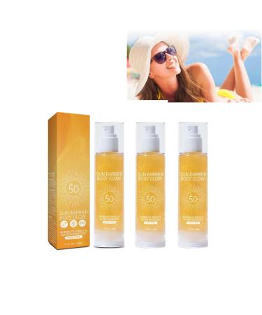 Sunscreen Oil, Face and Body Sunscreen Oil, Moisturizing and Shiny Sunscreen Oil, Shiny Body Oil, Spf50 Protection, 50ML (3PCS)
