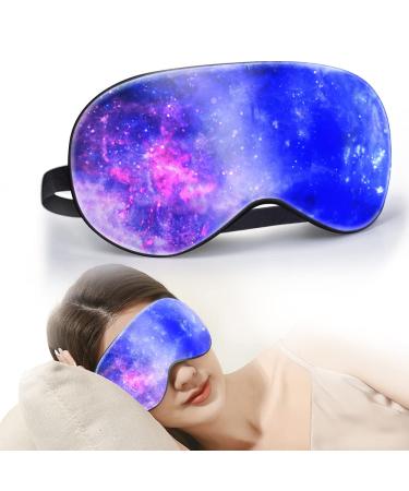 Silk Sleep Eye Mask Super Smooth Eye Cover for Sleeping lindfold with Adjustable Strap for Men Women Starry Sky 1