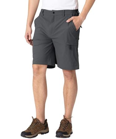 Rdruko Men's Quick Dry Cargo Shorts - 6 Pocket Hiking Shorts in Dark Grey - Size 34 - Buy Online on GoSupps.com