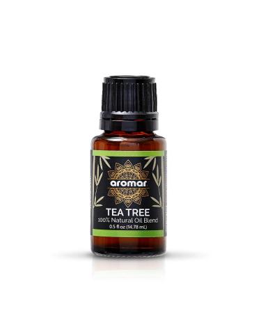 AROMAR Premium Essentials Oils for Aromatherapy Diffusers and Therapeutic Bath Plant-Based Natural and Organic Oil Light Fresh Fragrance for DIY Personal or Professional Use. Tea Tree Tea Tree 0.5 Fl Oz (Pack of 1)