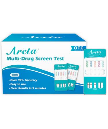 Areta 5 Panel Instant Urine Test Kit - Home Use Screen Test Strip - Easy to Use - Fast Results in 5 Minutes - Test for THC COC MOR BZO AMP- 5 Pack ADTP-754
