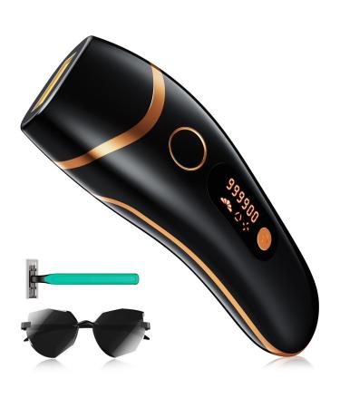 Laser Hair Removal for Women Men, Permanent IPL Hair Removal Device, Whole body Hair Remover As Fast As 15 Minutes, 999,900 Flashes black
