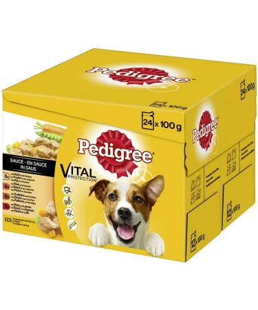 Pedigree Vital Protection wet dog food in a bag dog food in sauce with chicken beef turkey & lamb 2 x 24 x 100g bulk pack - Buy Online on GoSupps.com
