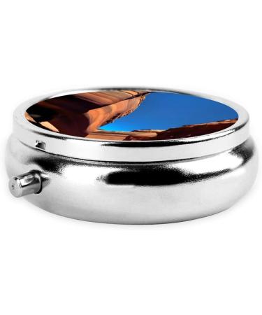 Colorado Landscape Round Pill Box - 3 Compartment Organizer for Travel | Portable Travel Pill Box - Buy Online on GoSupps.com