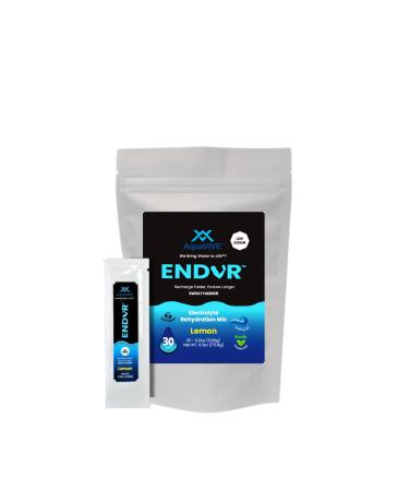 AquaVIVE ENDUR Electrolytes Powder - Lemon Flavored Rehydration Mix Packets with Magnesium Glycinate Sugar Free Stevia Sweetened Low Sodium Sea Minerals Real Lemon Juice - 30 Packets