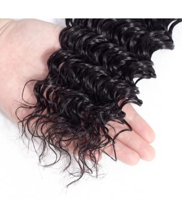 Abbily 20Inch Brazilian Deep Wave Hair Bundles - 10A Virgin Human Hair, Natural Black - Buy Online on GoSupps.com