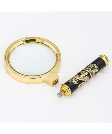 Professional ES Vision aids 90mm Large Detachable Yellow High-end Carved Dragon Magnifying Mirror Hand-held Stationery Office Supplies Full of Stars - Buy Online on GoSupps.com