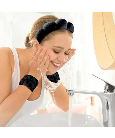 Soft Makeup Headband Set | Sponge Spa Headband for Women | Black Skincare Headbands for Face Washing, Shower, Makeup Removal - Buy Online on GoSupps.com