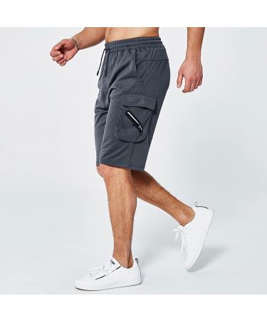 Ronony Men's Sports Shorts - Comfortable Loose Fit Jogging Shorts with Pockets | Summer Cotton Running Shorts in Dark Gray - XL - Buy Online on GoSupps.com