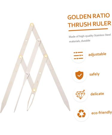 DRESSOOS Eyebrow Tools 1pc Second Generation Scale Stainless Steel Ruler Eyebrow Positioning Tool Bagged Scissors 25x5x0.6cm Silver - Buy Online on GoSupps.com