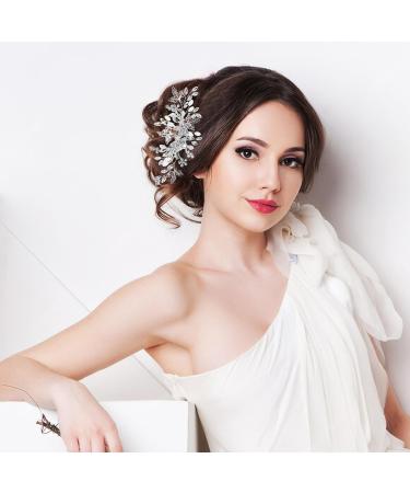 Beaupretty Rhinestone Tuck Comb Gem Side Combs French Side Comb Leaf Bridal Headpieces Bridal Hair Pins Pearl Bridal Hair Accessories Weeding Bride Hair Accessories Bridal Hair Comb Metal - Buy Online on GoSupps.com