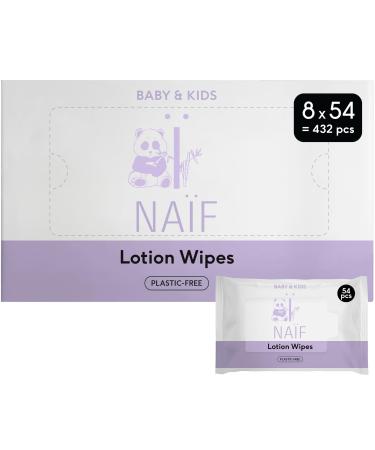 Na f plastic -free lotion wet wipes Storage box 432 pieces (8er x 54 wet wipes) - for baby and face - natural ingredients
