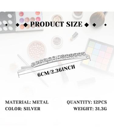 BLMHTWO Rhinestone Hair Clips - Set of 12 Sparkling Crystal Bobby Pins for Styling - Silver, 6cm - Buy Online on GoSupps.com