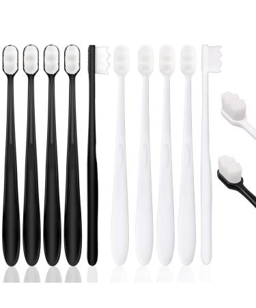 Soft Bristle Toothbrush 10PCS Extra Soft Micro Nano Toothbrush for Sensitive Gums Adult Toothbrush with 20000 Soft Bristles Sterile Fiber for Sensitive Teeth(Black + White) (10) 1 count (Pack of 10) - Buy Online on GoSupps.com