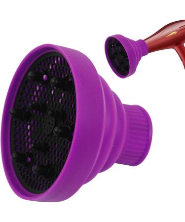 Pzuryhg Blow Dryer Vent Hood | Silicone Foldable Blow Dryer Nozzle Heat Resistant Soft Blow Dryer Accessory Multifunctional Hair Styling Supplies for Girls Purple - Buy Online on GoSupps.com