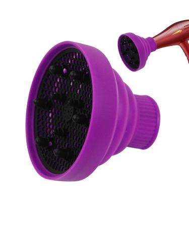 Nxbuynef Blow Dryer Attachment | Silicone Foldable Blow Dryer Nozzle Heat Resistant Soft Blow Dryer Accessory Multifunctional Hair Styling Supplies for Girls Purple