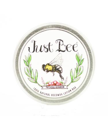 Just Bee 100% Natural Organic Naturally Gathered Beeswax Lotion Bar (Patchouli Geranium)