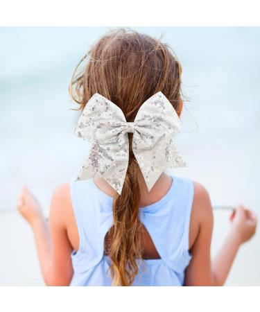inSowni 12 Pack X-Large Glitter Sequin Cheer Bow Hair Ties for Girls and Women - Buy Online on GoSupps.com