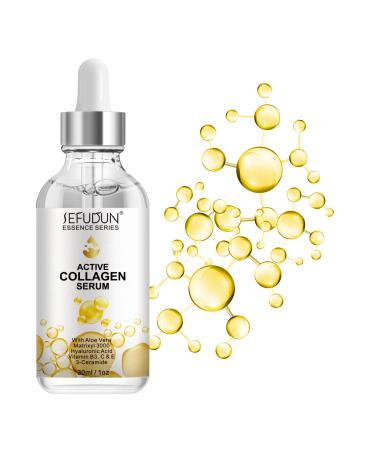 Active Collagen Serum - Natural & Organic Anti-Aging Collagen Serum for Face Improves Elasticity  Evens Skin Tone  Lifts  Firms & Smooths Skin - Collagen Facial Serum for All Skin - 1 oz