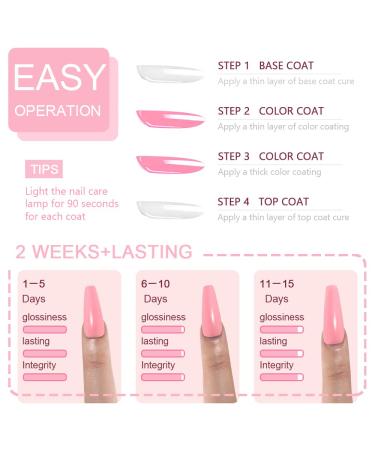 BINGBRUSH 3 Pcs Pink Gel Nail Polish Kit - 10ML Natural Nail Lacquer Set for DIY Gel Nail Design - Long Lasting High Shine, Soak Off, LED Manicure Salon Quality - A06 - Buy Online on GoSupps.com
