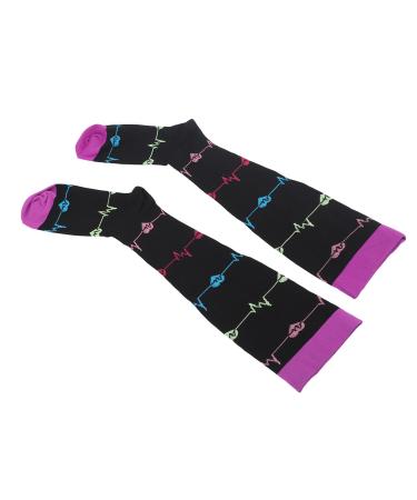 BAOFUYA Sports Compression Socks 1 Pair Compression Stockings Breathable Anti-Swelling Outdoor L-XL