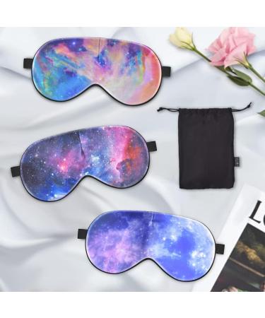 Premium Silk Eye Mask for Sleeping - 100% Pure Silk Adjustable Strap Ultra Comfortable Sleep Blindfold for Men & Women - Starry Sky Design - Buy Online on GoSupps.com