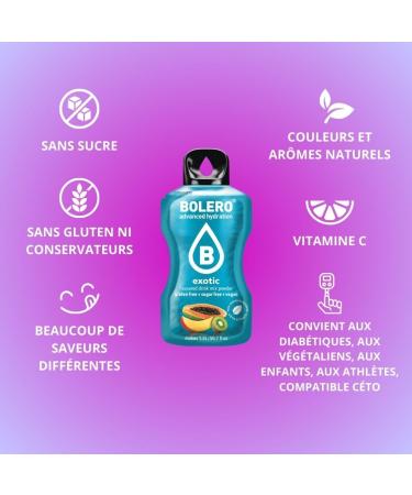 Bolero BANANA & STRAWBERRY 24x3g | Jus en poudre sans sucre dulcor la st via + vitamine C | pour enfants et sportifs | sans gluten v g talien | Go t banane et fraise - Buy Online on GoSupps.com
