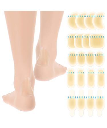 Gel Blister Bandages for Feet 20ct Hydrocolloid Bandages Waterproof Adhesive Blister Cushions Blister Pads for Heel Toe & Foot Blister Hydro Seal Bandages for Prevention & Recovery(5 Shapes)